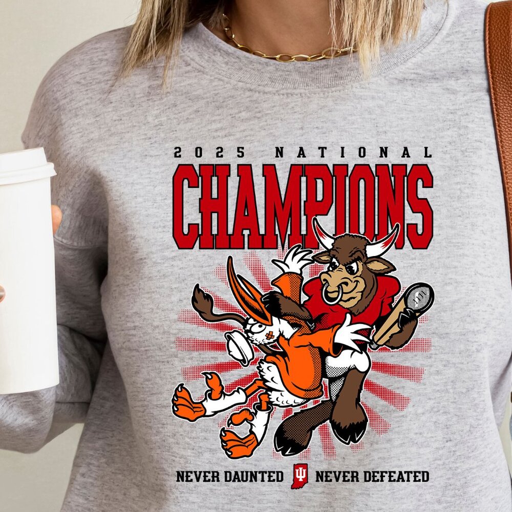 Indiana University Champions 2026 crewneck sweatshirt ASH